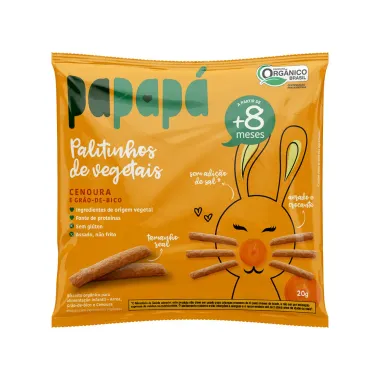 Palitinhos de Vegetais 8+ Meses Sabor Cenoura e Grão-de-Bico